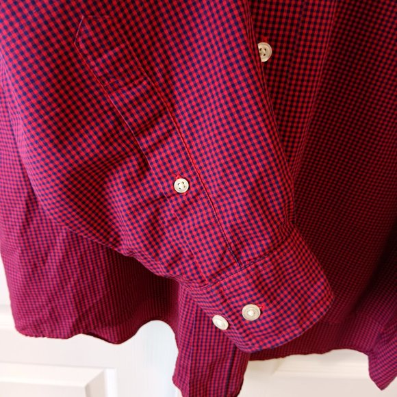 Brooks Brothers Men's Red/Blue Gingham Cotton Long Sleeve Sport Shirt Size L - Picture 7 of 13